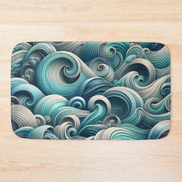 Item preview, Wave: Aqua and silver patterns designed and sold by BlackCatspet1.