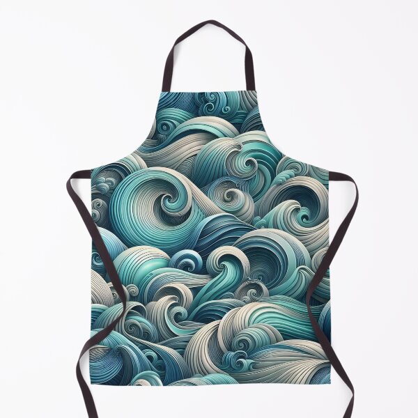 Item preview, Wave: Aqua and silver patterns designed and sold by BlackCatspet1.