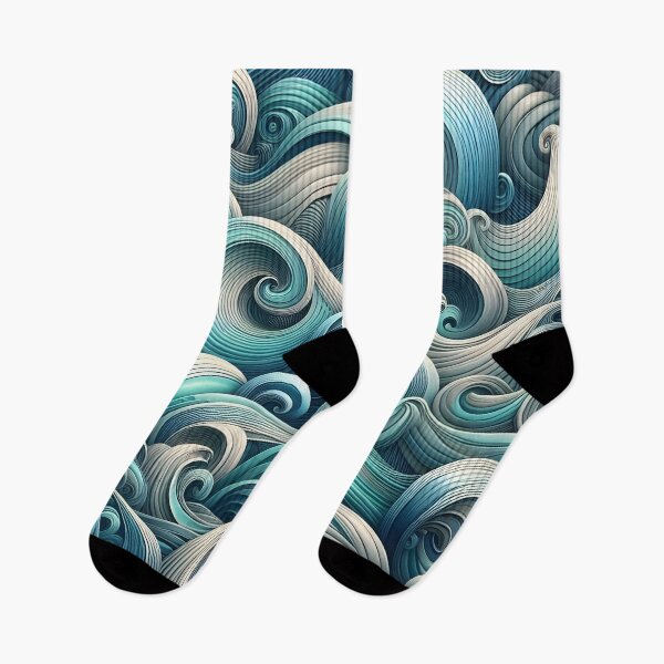 Item preview, Wave: Aqua and silver patterns designed and sold by BlackCatspet1.