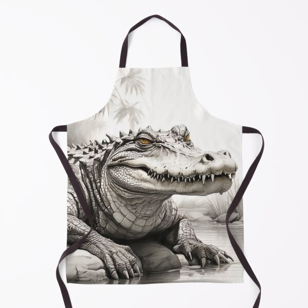 Item preview, Black and white Crocodile drawing designed and sold by Pencil-Art.