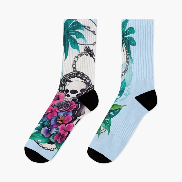 Item preview, Tropical Summer Voodoo Skulls Floral Composition designed and sold by MadnessEnvelope.