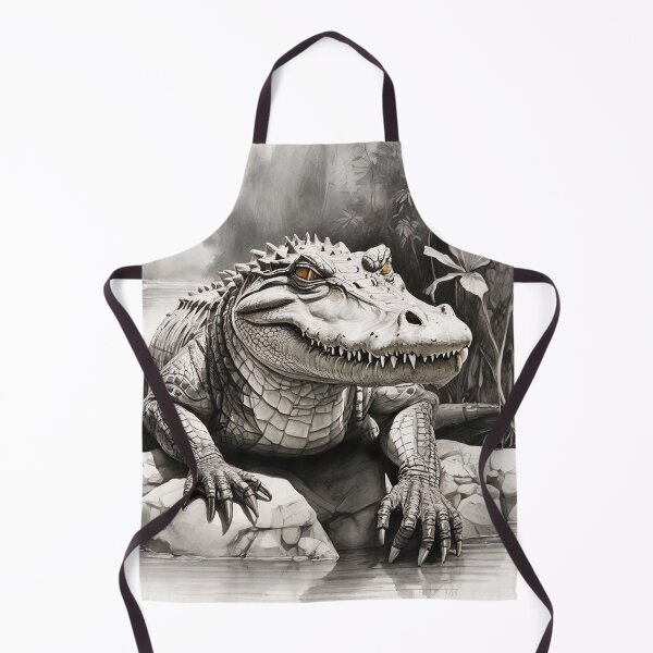 Item preview, Black and white Crocodile drawing designed and sold by Pencil-Art.