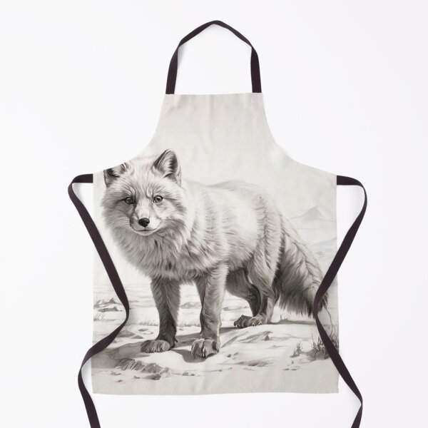 Item preview, Pencil-drawn Arctic Fox - High-Quality Black and White Design designed and sold by Pencil-Art.