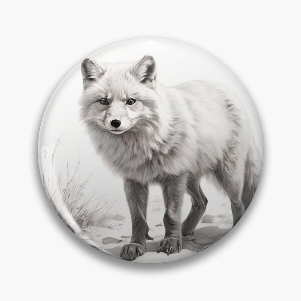 Item preview, Pencil-drawn Arctic Fox - High-Quality Black and White Design designed and sold by Pencil-Art.