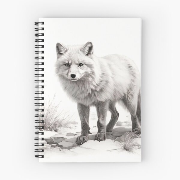 Item preview, Pencil-drawn Arctic Fox - High-Quality Black and White Design designed and sold by Pencil-Art.