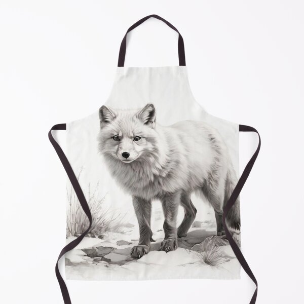 Item preview, Pencil-drawn Arctic Fox - High-Quality Black and White Design designed and sold by Pencil-Art.
