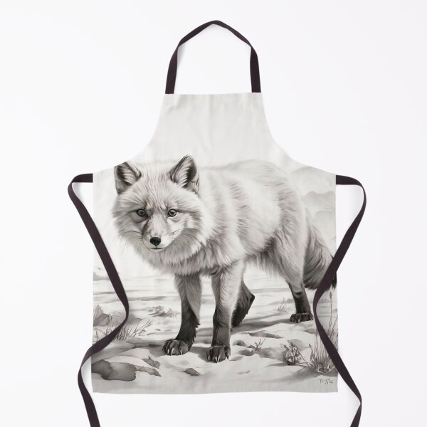 Item preview, Pencil-drawn Arctic Fox - High-Quality Black and White Design designed and sold by Pencil-Art.
