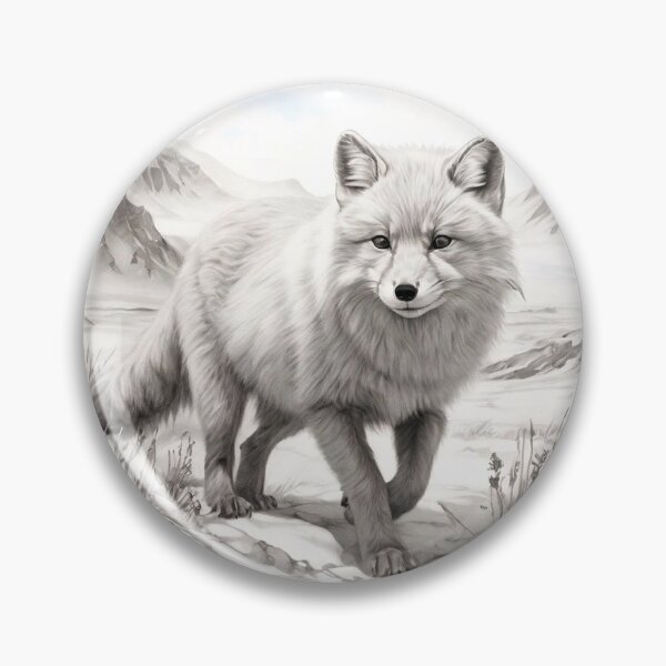 Item preview, Pencil-drawn Arctic Fox - High-Quality Black and White Design designed and sold by Pencil-Art.