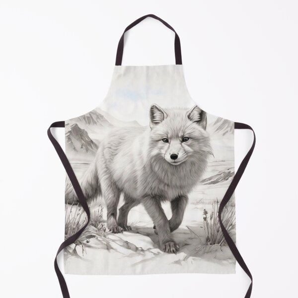Item preview, Pencil-drawn Arctic Fox - High-Quality Black and White Design designed and sold by Pencil-Art.