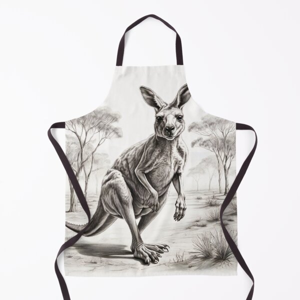 Item preview, Black and White Kangaroo pencil drawing designed and sold by Pencil-Art.