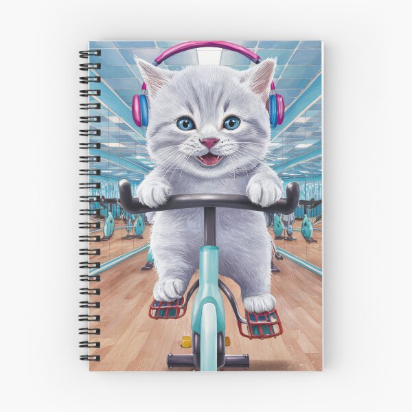 Item preview, A Cute Gray Kitten Exercise On A Bike designed and sold by pixelplaza.