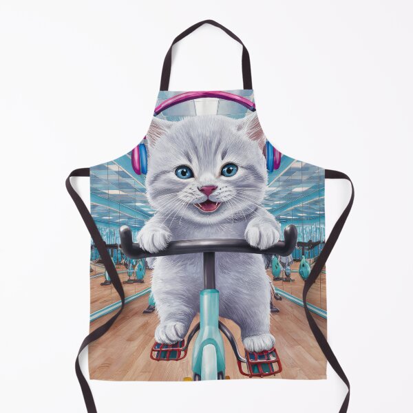 Item preview, A Cute Gray Kitten Exercise On A Bike designed and sold by pixelplaza.