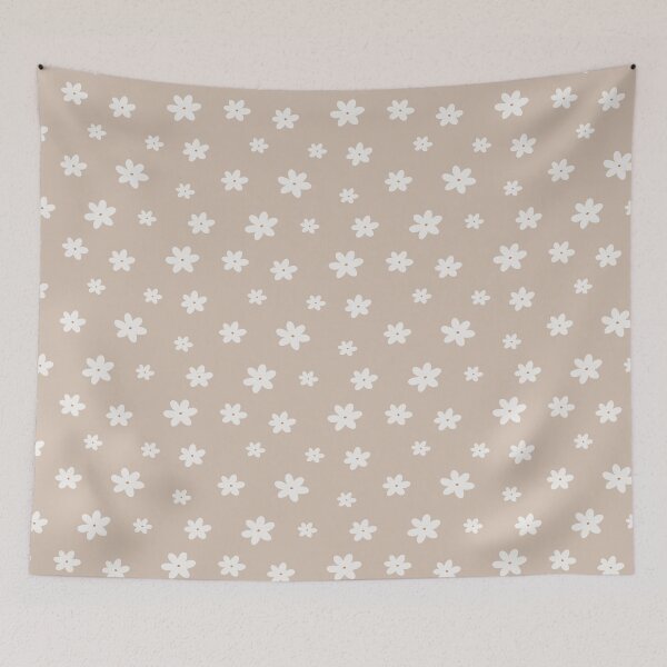 Item preview, Neutral Beige Tan Cute Flowers Aesthetic Pattern designed and sold by LMStudioDesigns.