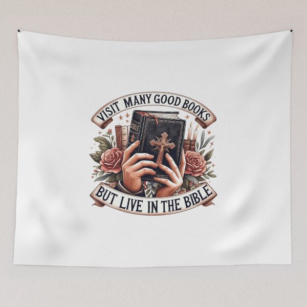 Item preview, Visit Many Good Books But Live In The Bible Christian Quotes designed and sold by vectcd.