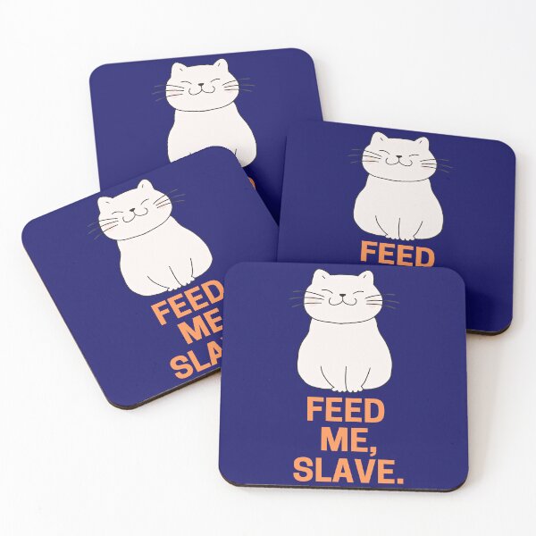 Item preview, Funny Cat Design - "Feed Me, Slave" designed and sold by PaultonDesigns.
