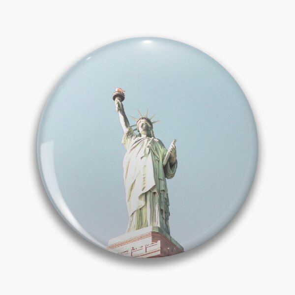 Item preview, New York, USA I Statue of Liberty neutral pastel with a retro vintage minimalist fine art photography summer aesthetic with brick architecture, symbol of USA on Liberty Island from the Hudson River designed and sold by Julie Travel Photography.