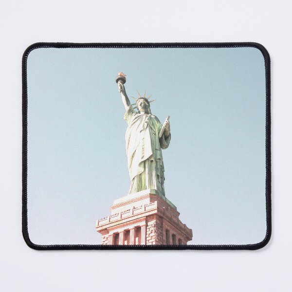 Item preview, New York, USA I Statue of Liberty neutral pastel with a retro vintage minimalist fine art photography summer aesthetic with brick architecture, symbol of USA on Liberty Island from the Hudson River designed and sold by Julie Travel Photography.