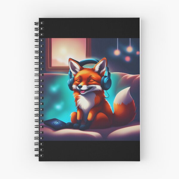 Item preview, Smiling fox with headphones on pillow designed and sold by ColorfulCreate.