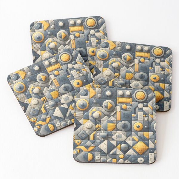 Item preview, Lattice: Grey and yellow patterns designed and sold by BlackCatspet1.