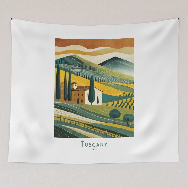 Item preview, Vintage Minimalist Travel Poster Tuscany Italy – Retro Landscape Art designed and sold by pod24.