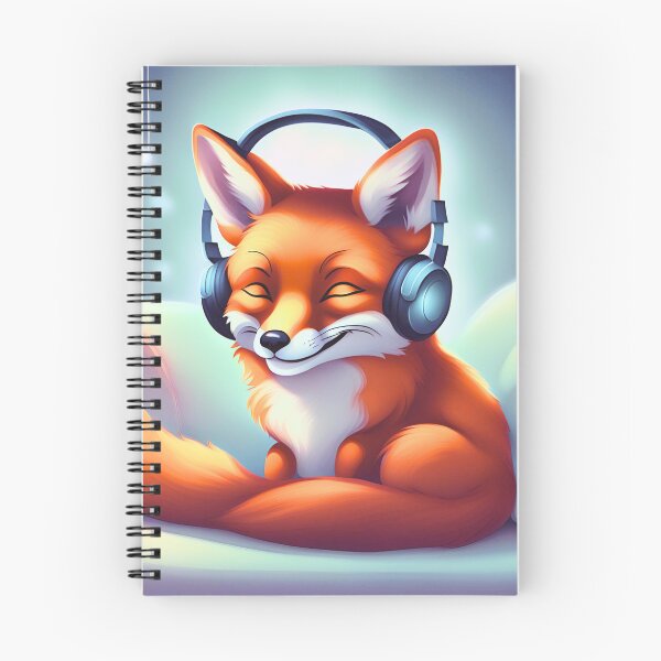 Item preview, Smiling fox with headphones on pillow designed and sold by ColorfulCreate.