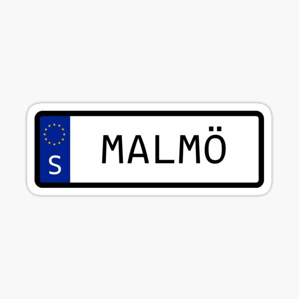 Item preview, Malmo Sweden EU Number Plate designed and sold by PatchMerch.