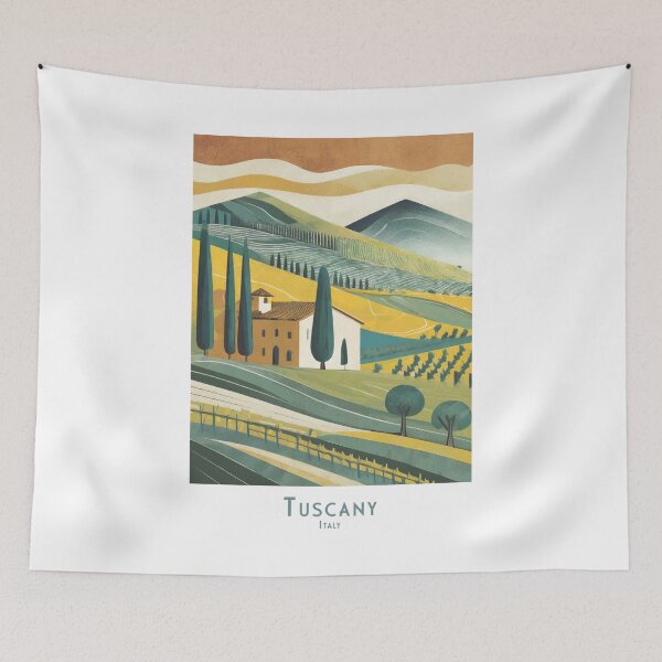 Item preview, Vintage Minimalist Travel Poster Tuscany Italy – Retro Landscape Art designed and sold by pod24.