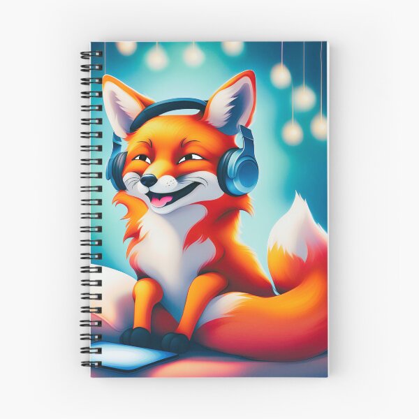Item preview, Smiling fox with headphones on pillow designed and sold by ColorfulCreate.