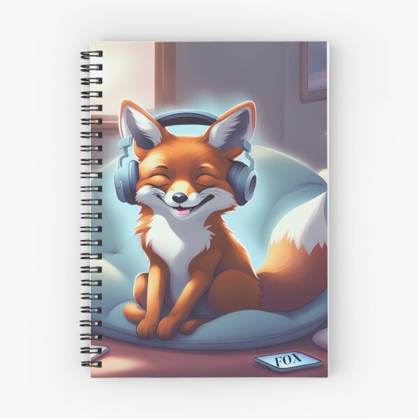Item preview, Smiling fox with headphones on pillow designed and sold by ColorfulCreate.