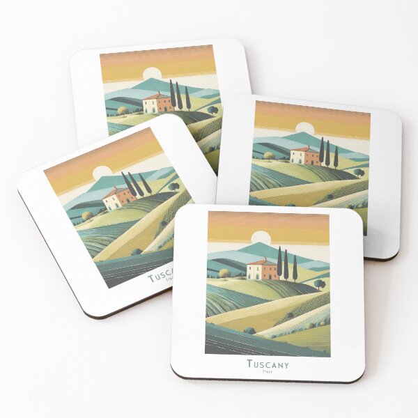 Item preview, Minimalist retro travel poster Tuscany Italy – vintage landscape art designed and sold by pod24.