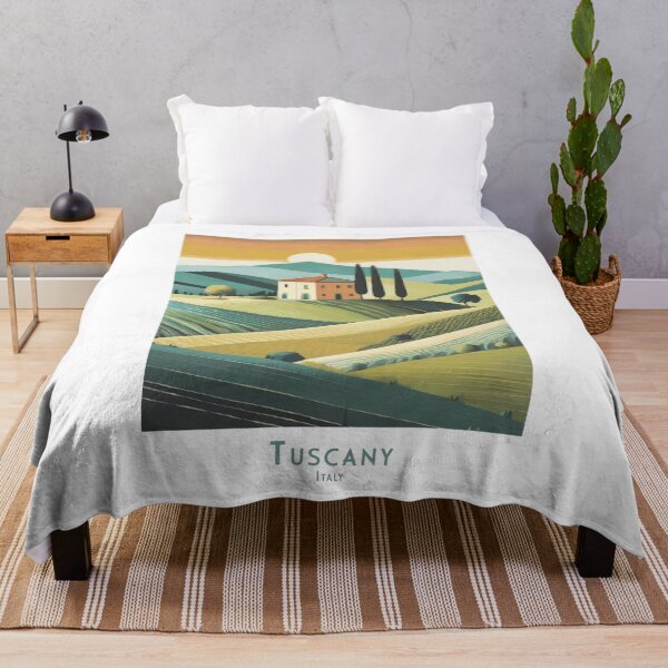 Item preview, Minimalist retro travel poster Tuscany Italy – vintage landscape art designed and sold by pod24.