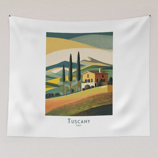 Item preview, Vintage Minimalist Travel Poster Tuscany Italy – Retro Landscape Art designed and sold by pod24.