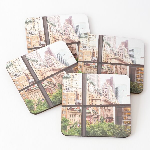 Item preview, New York, USA I View of NYC skyscrapers from MOMA with the New York skyline, city silhouette and its brick architecture, its yellow cabs taxi, nature from Museum of Modern Art like a New Yorker loft designed and sold by Julie Travel Photography.