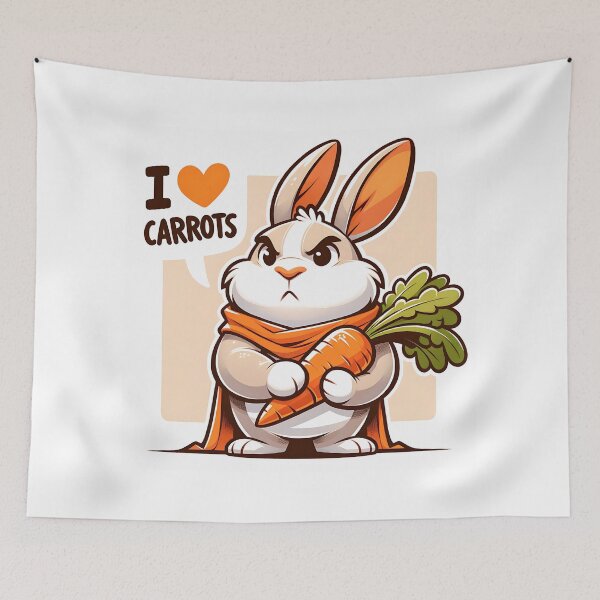 Item preview, I love carrots. The angry rabbit designed and sold by CameliaWave.