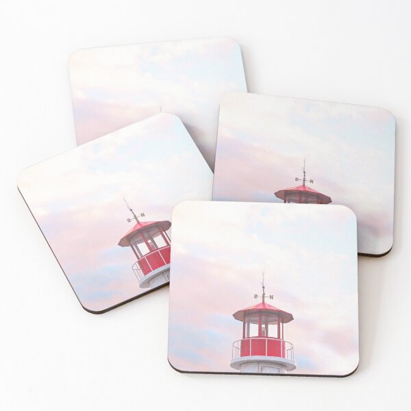 Item preview, New York, USA I Coney Island lighthouse pink sky from sunset sky to candy pink pastel aesthetic coastal photography red in color on the beach of the east coast of USA for a seaside coastal home designed and sold by Julie Travel Photography.