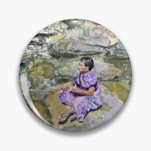 Item preview, Fishing Hole: Watercolor painting designed and sold by Artbydekloe.