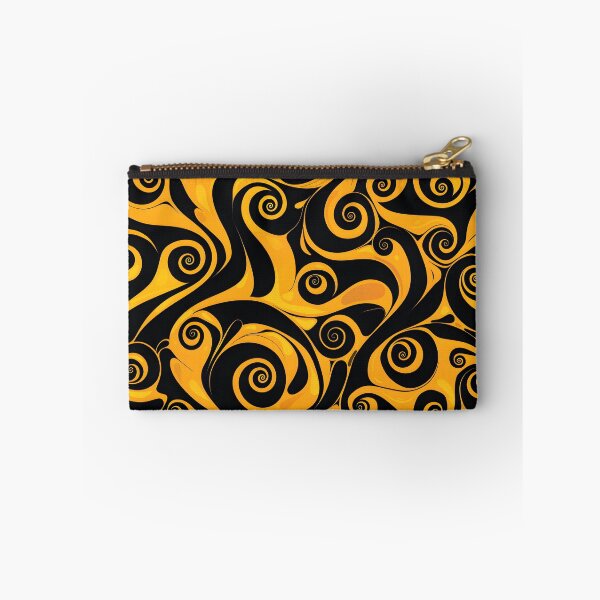 Item preview, Yellow and Black Lines Swirls Abstract Pattern  designed and sold by palaco210.