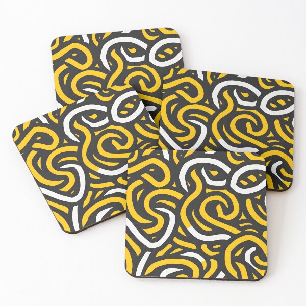 Item preview, Yellow, White, and Black Lines Abstract Pattern  designed and sold by palaco210.