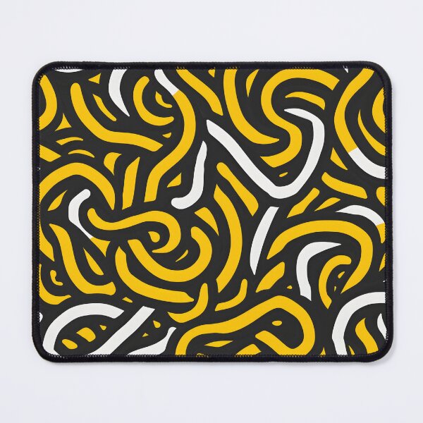 Item preview, Yellow, White, and Black Lines Abstract Pattern  designed and sold by palaco210.