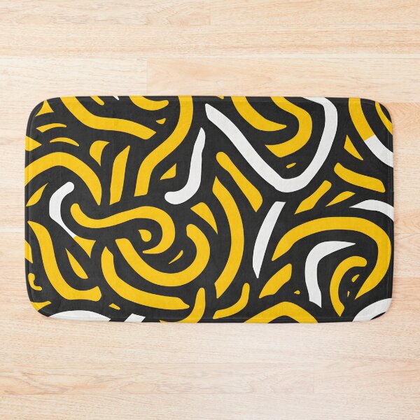 Item preview, Yellow, White, and Black Lines Abstract Pattern  designed and sold by palaco210.