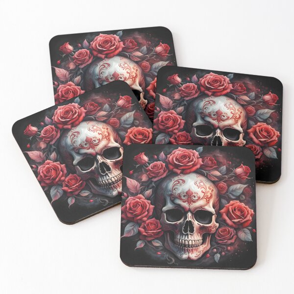 Item preview, Intriguing scull with beautiful roses designed and sold by Magixa.