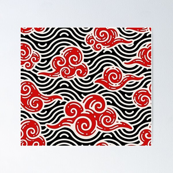 Item preview, Red Clouds with Sea Ornament Pattern designed and sold by Teravill.