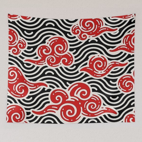 Item preview, Red Clouds with Sea Ornament Pattern designed and sold by Teravill.