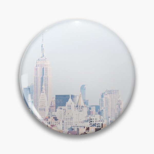 Item preview, New York, USA I Retro vintage Manhattan skyline to industrial cityscape brick architecture and orange red aesthetic with the silhouette of skyscrapers like Rockefeller from the brooklyn bridge designed and sold by Julie Travel Photography.