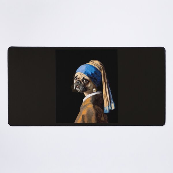 Item preview, Dog Girl with Pearl Earring Vermeer painting parody designed and sold by ArtUnova.