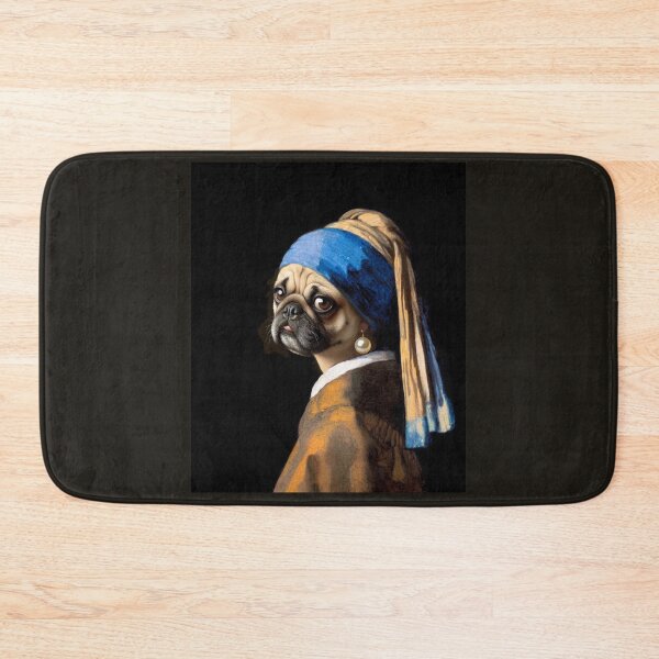 Item preview, Dog Girl with Pearl Earring Vermeer painting parody designed and sold by ArtUnova.