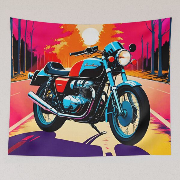 Item preview, Golden Ride: Motorcycle in a Beautiful Sunset designed and sold by GrizzlyCollective.