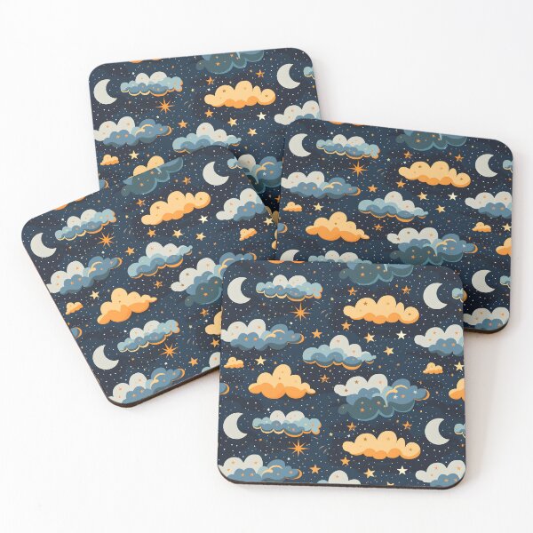 Item preview, Retro Cloudy Night Skies designed and sold by palaco210.