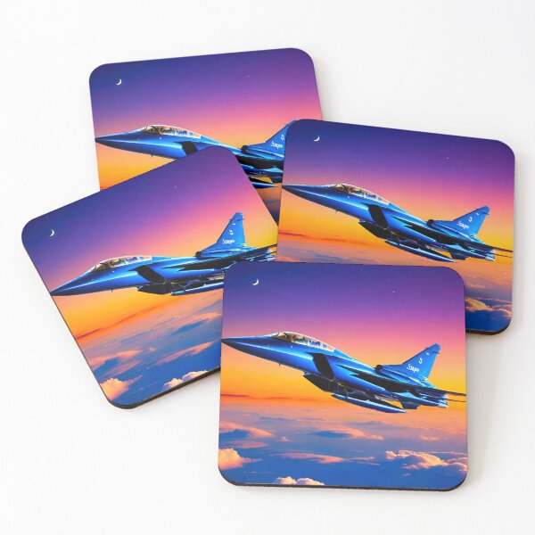 Item preview, Neon Skies: Jet Plane at Nighttime Sunset designed and sold by GrizzlyCollective.