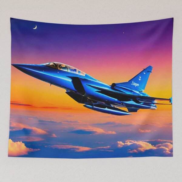 Item preview, Neon Skies: Jet Plane at Nighttime Sunset designed and sold by GrizzlyCollective.